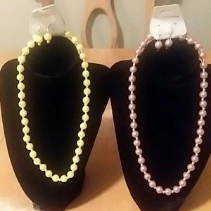 Cute beaded necklaces w earing and bracelet includ